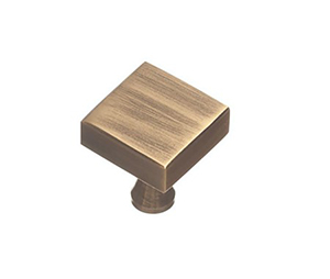 Colonial Bronze 122-5 Traditional 1-1/2" SQ Diameter Cabinet Knob, Antique Brass