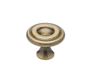 Colonial Bronze 129-5 Traditional 7/8" Diameter Cabinet Knob, Antique Brass
