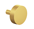 Colonial Bronze 512-4F Contemporary 1-1/2" Diameter Solid Brass Cabinet Knob Straight Post, Frost Brass