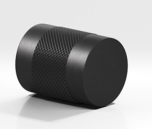 Colonial Bronze 560-M19 Knurled 3/4" Diameter Solid Brass Cabinet Knob Diamond Knurl Banded, Matte Satin Black