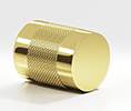 Colonial Bronze 561-3 Knurled 1" Diameter Solid Brass Cabinet Knob Diamond Knurl Banded, Polished Brass