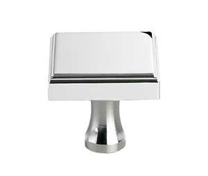 Colonial Bronze 625-26D Contemporary 1-1/2" SQ Diameter Solid Brass Cabinet Knob, Satin Chrome