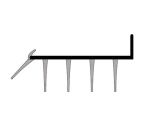 Combo 264 48-1/4 BK 48-1/4" Length Door Bottom with Wide Finger PVC Seal - Brown Color - Bulk