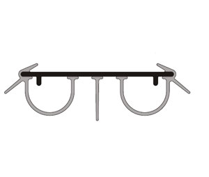 Combo 265 32 PR 32" Length Door Bottom with Wide Bulb PVC Seal - Brown Color - Poly Wrapped