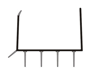 Combo 273 35-3/4 BK 35-3/4" Length U-Shaped Door Bottom with Finger PVC Seal - White Color - Bulk