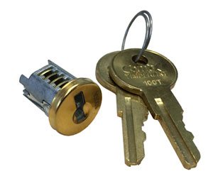 Compx TLLP500-100TA Master Keyed Lock Plug - Bright Brass, 100TA