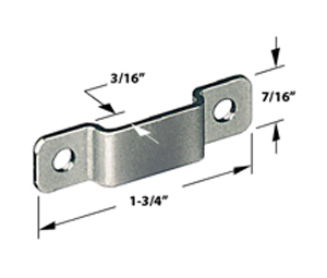 Compx TLSP250-BN Strike Plate - Bright Nickel, use with: Deadbolt Locks