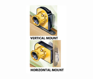 Compx TLCB351 No Bore Style Glass Door Lock - Lock Body - Horizontal Mount, Bright Nickel - 1 Each