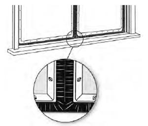 Sealeze C38090CLA06BLKP Clear Anodized AstraSweep Corner Seal - Slotted with TEK screws