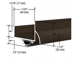 CRL 17VRD36 35-3/4" "U" Shape Door Bottom - Dark Bronze Anodized