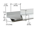 CRL 17VRFNA36 35-3/4" "U" Shape Door Bottom with Full Notch - Aluminum