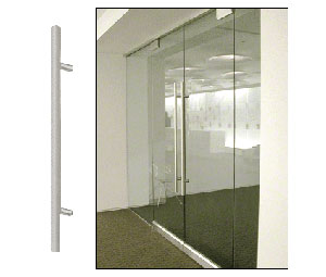 CRL 24LPSBS 24" Extra Length Ladder Style Single-Sided Pull - Brushed Stainless