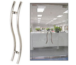 CRL 24SLPBS 24" Extra Length Left Handed "S" Ladder Style Back-to-Back Pull - Brushed Stainless