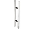 CRL 24SQRLPBS Glass Mounted Square Ladder Style Pull Handle with Round Mounting Posts - 24" (610 mm) Overall Length - Brushed Stainless