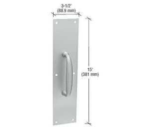 CRL 57N Satin Aluminum 3-1/2" x 15" Pull Plate