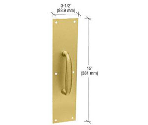 CRL 57PB Polished Brass 3-1/2" x 15" Pull Plate