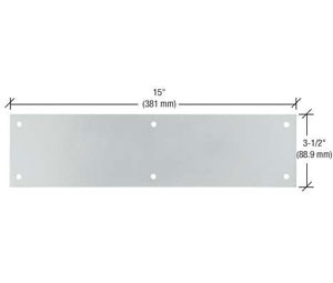 CRL 47 Satin Aluminum Push Plate - 3-1/2" x 15"