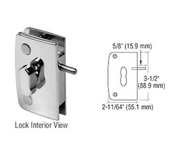 CRL 700CBN Glass Swinging Door Lock With Indicator for 5/16" to 1/2" Glass - Brushed Nickel