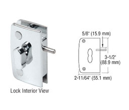 CRL 700CCH Glass Swinging Door Lock With Indicator for 5/16" to 1/2" Glass - Polished Chrome