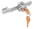 CRL 963L Randomly Keyed "Tamper Proof" Sliding Glass Door Lock with Standard Ratchet Bar - Chrome