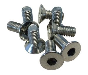 CRL A615CH Allen 6 x 15 mm Cover Plate Flat Head Screws - Polished Chrome