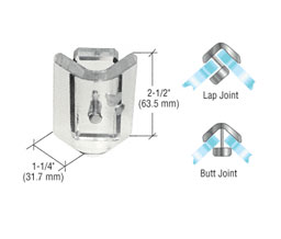 CRL AMC90 Acrylic 90 Degree Angle Mall Glass Clamp - Clear