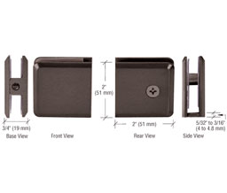 CRL BCU40RB Beveled 4 Series Hole-in-Glass Style Wall Mount Clamp - Oil Rubbed Bronze
