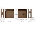 CRL BCU4BBRZ Beveled 4 Series Hole-in-Glass Style Wall Mount Clamp - Brushed Bronze