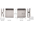 CRL BCU4BN Beveled 4 Series Hole-in-Glass Style Wall Mount Clamp - Brushed Nickel