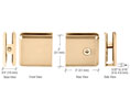 CRL BCU4BR Beveled 4 Series Hole-in-Glass Style Wall Mount Clamp - Polished Brass