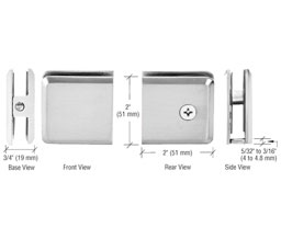 CRL BCU4CH Beveled 4 Series Hole-in-Glass Style Wall Mount Clamp - Polished Chrome