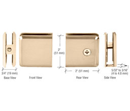 CRL BCU4SB Beveled 4 Series Hole-in-Glass Style Wall Mount Clamp - Satin Brass