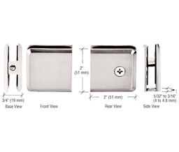 CRL BCU4SN Beveled 4 Series Hole-in-Glass Style Wall Mount Clamp - Satin Nickel