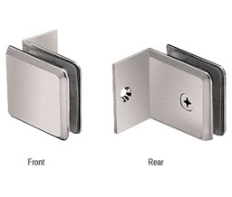 CRL BGC037BN Beveled 037 Series Fixed Panel With Small Leg Clamp - Brushed Nickel