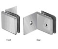 CRL BGC039BN Beveled 039 Series Fixed Panel With Large Leg Clamp - Brushed Nickel