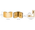 CRL BGC90BR Beveled 90 Degree Glass-to-Glass Clamp - Polished Brass