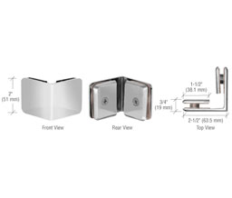 CRL BGC90CH Beveled 90 Degree Glass-to-Glass Clamp - Polished Chrome