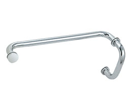 CRL BM6X12CH BM Series 6" Pull Handle 12" Towel Bar Combination with Metal Washers - Polished Chrome