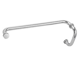 CRL BM6X18CH BM Series 6" Pull Handle 18" Towel Bar Combination with Metal Washers - Polished Chrome