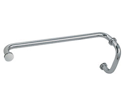 CRL BM6X18PN BM Series 6" Pull Handle 18" Towel Bar Combination with Metal Washers - Polished Nickel