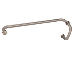 CRL BM6X22BN BM Series 6" Pull Handle 22" Towel Bar Combination with Metal Washers - Brushed Nickel