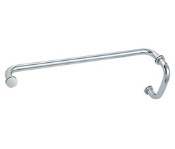 CRL BM6X22CH BM Series 6" Pull Handle 22" Towel Bar Combination with Metal Washers - Polished Chrome