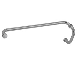 CRL BM6X24BN BM Series 6" Pull Handle 24" Towel Bar Combination with Metal Washers - Brushed Nickel