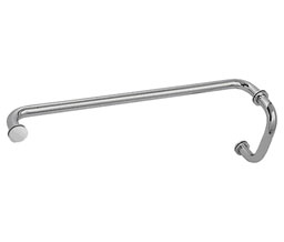 CRL BM6X24PN BM Series 6" Pull Handle 24" Towel Bar Combination with Metal Washers - Polished Nickel
