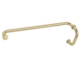 CRL BM6X24SB BM Series 6" Pull Handle 24" Towel Bar Combination with Metal Washers - Satin Brass
