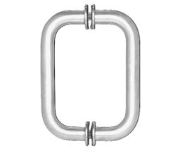 CRL BM6X6PN BM Series 6" Tubular Back-to-Back Pull Handle - Polished Nickel