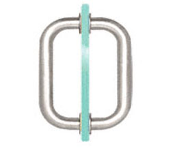 CRL BM8X8PS BM Series 8" Tubular Back-to-Back Pull Handle - Polished Stainless