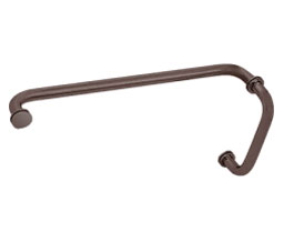 CRL BM8X180RB BM Series 8"a Pull Handle 18" Towel Bar Combination with Metal Washers - Oil Rubbed Bronze