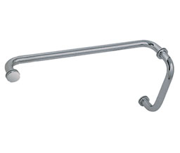 CRL BM8X18BN BM Series 8"a Pull Handle 18" Towel Bar Combination with Metal Washers - Brushed Nickel