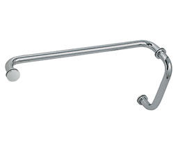 CRL BM8X18PN BM Series 8"a Pull Handle 18" Towel Bar Combination with Metal Washers - Polished Nickel